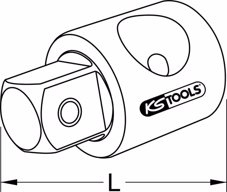 KS TOOLS 1/2" CHROMEplus pezzo scorrevole/adattatore per allargamento 3/8 "F x1/2 "M - 918.1261