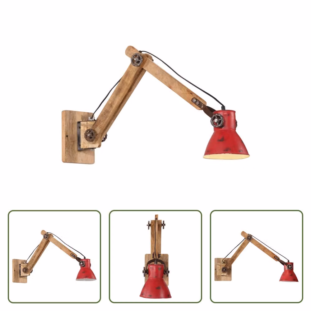 The Living Store Lampada da parete 25 W Rosso 96x15x20 cm E27
