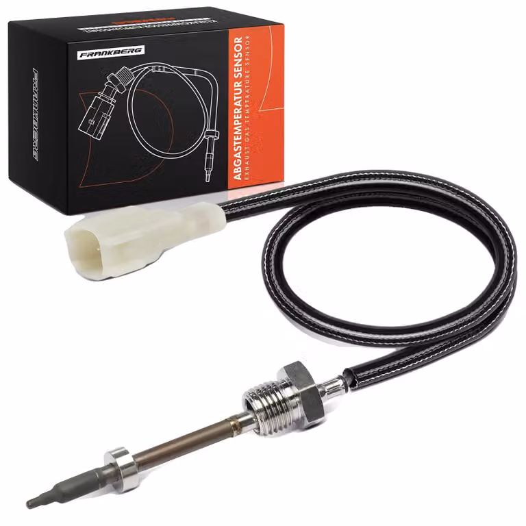 Sensore di temperatura, filettatura M14x1,5, lunghezza del cavo 410 mm, 2 connettori, chiave di serraggio di dimensioni 17, alloggiamento angolare
