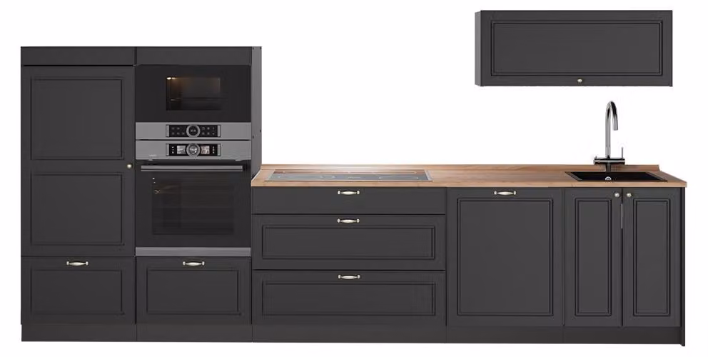 Cucina componibile Vicco Fame-Line Oro-antracite rustico/Antracite 340 cm, PL Rovere, Model 64474