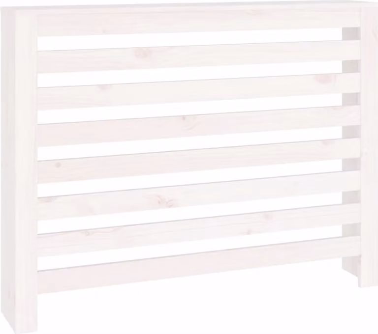 Copertura Termosifone Bianca 108,5x19x84 cm Legno Massello Pino