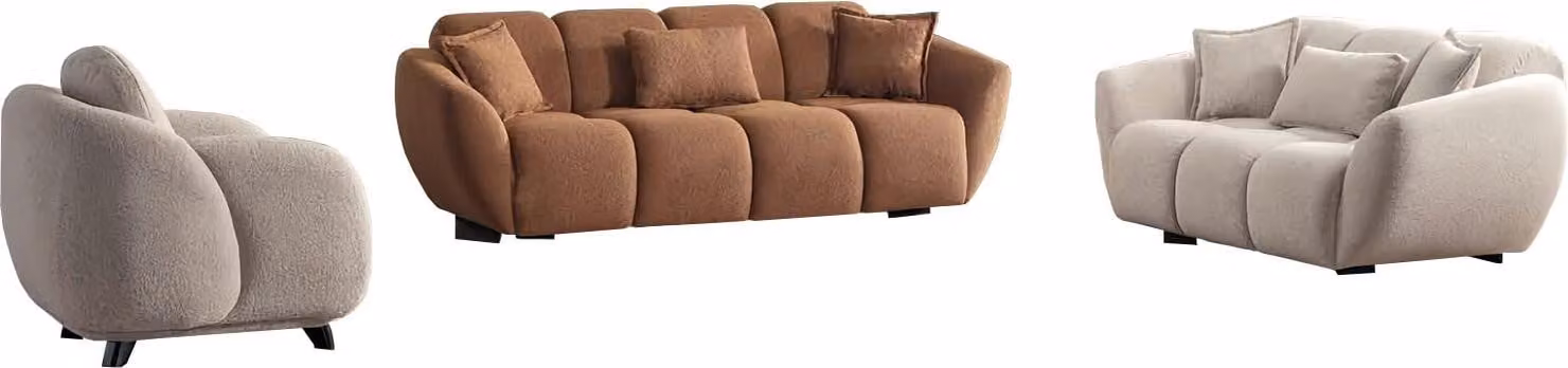 Sofa 3-Sitzer Wohnzimmer-Set Relaxgarnitur Komplettsofa Lounge-Garnitur 3tlg