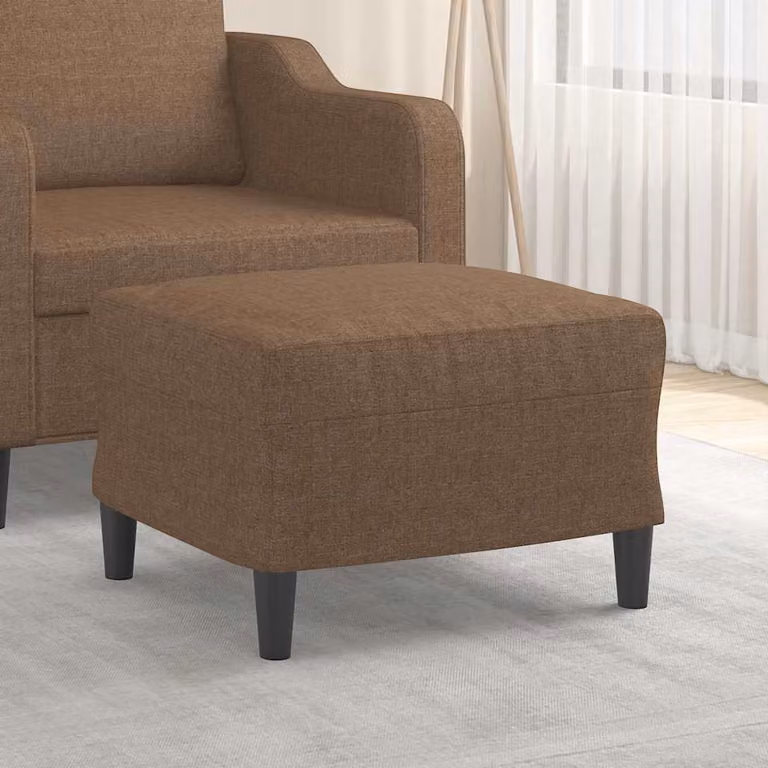 Poggiapiedi vidaXL in tessuto marrone per soggiorno L: 60 cm, P: 50 cm, H: 41 cm