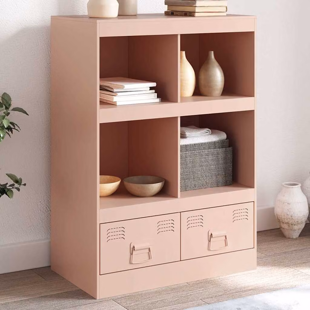 Credenza moderna vidaXL in metallo rosa L: 67 cm, P: 39 cm, H: 95 cm