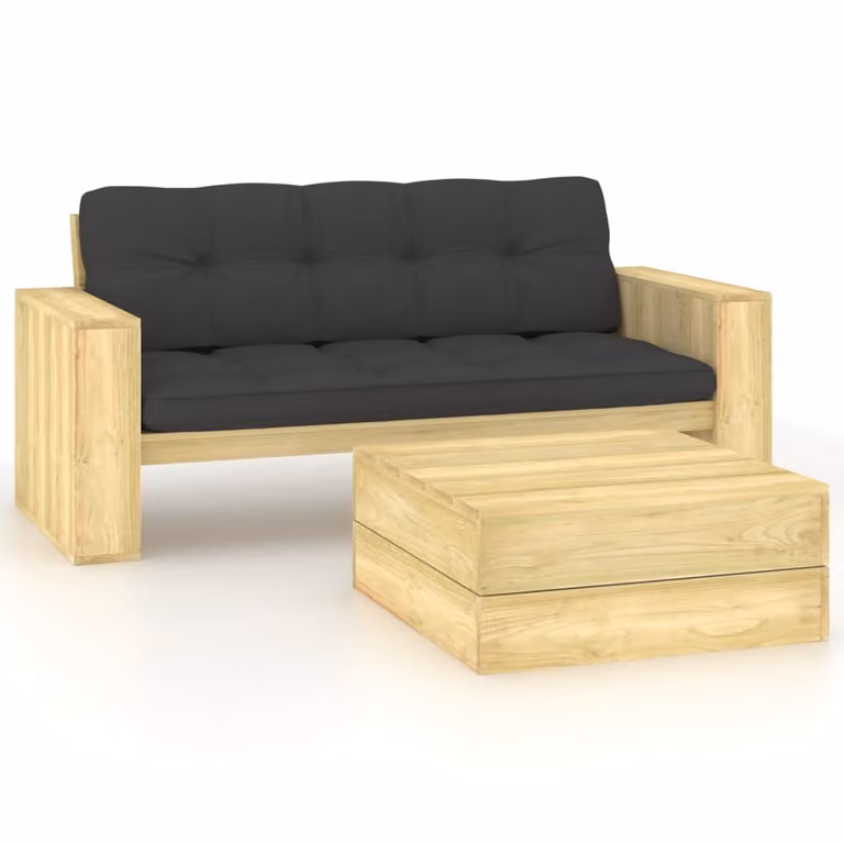 Maison Exclusive - Set da giardino a 2 pezzi con cuscini, in legno di pino trattato
