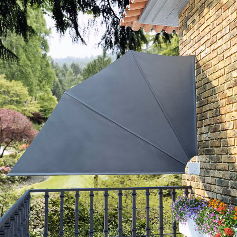 The Living Store Ventilatore da balcone pieghevole grigio 160×240 cm