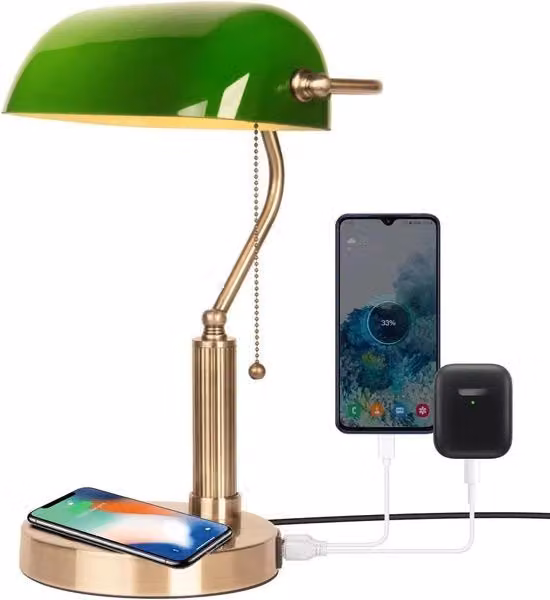 Lampada da Scrivania - Lampada da Ufficio - Lampada da Ufficio Verde - Lampada da Scrivania Verde - Lampada da Banca Verde - Lampada da Banca e da Notaio