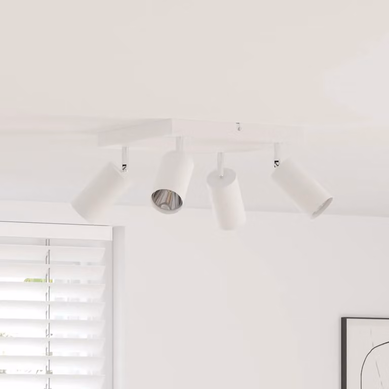 Faretto da soffitto regolabile vidaXL in metallo bianco L 26 cm x P 26 cm x H 16 cm