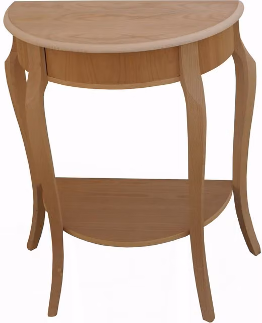 Consolle mezzaluna in legno di ciliegio con 1 cassetto Mobili 2G L/P/H: 67 x 33 x 75 cm
