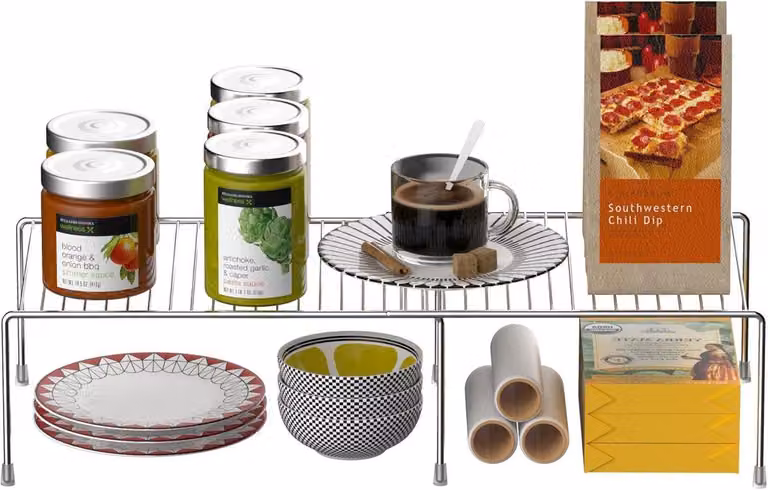 Scaffale metallico salvaspazio, ideale per cucina e bagno