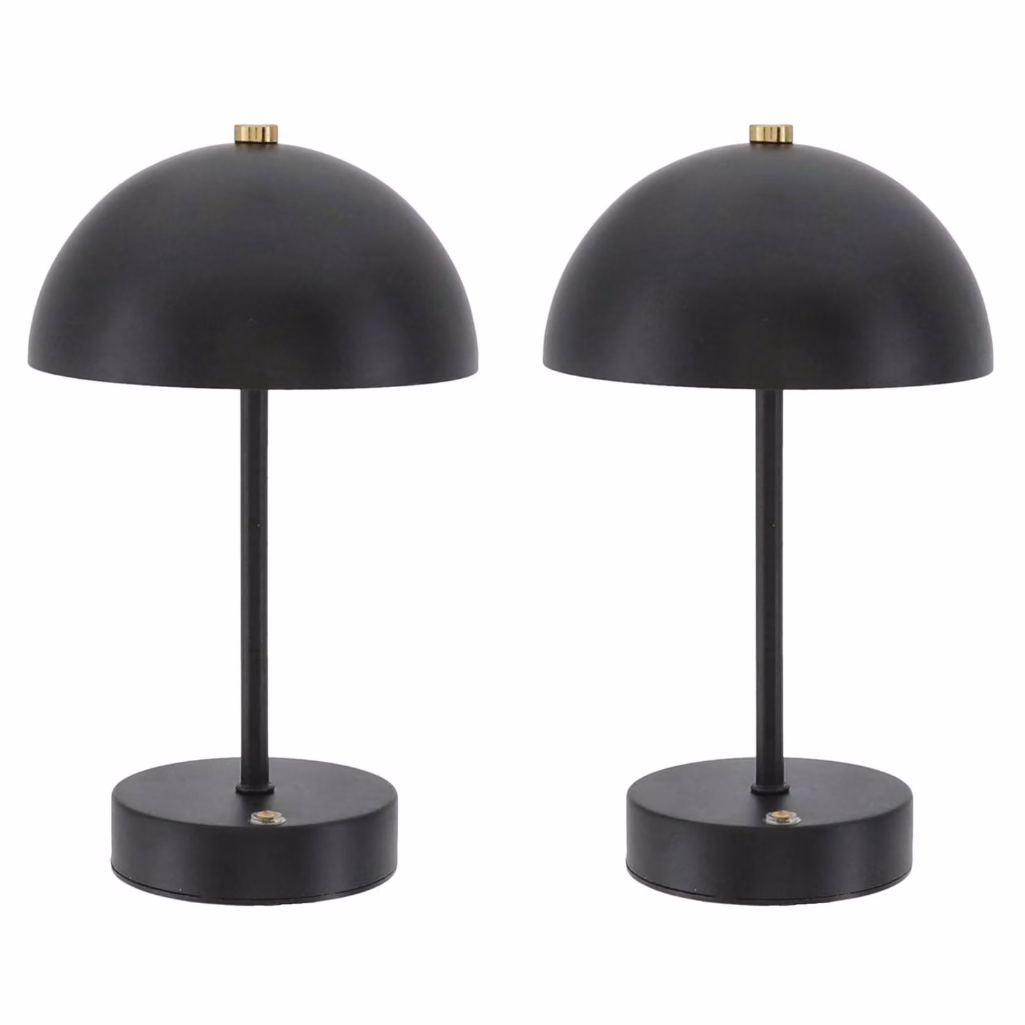 Set da 2 lampade da tavolo a LED ricaricabili con funzione touch, lampada da comodino in metallo nera, lampada da tavolo con 3 tonalità di bianco, dimmerabile, lampada da scrivania, lampada da notte, lampada da lettura