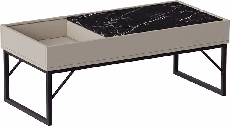 Tavolino da salotto Vicco Lunero Crema 105 x 50 cm, Model 55196
