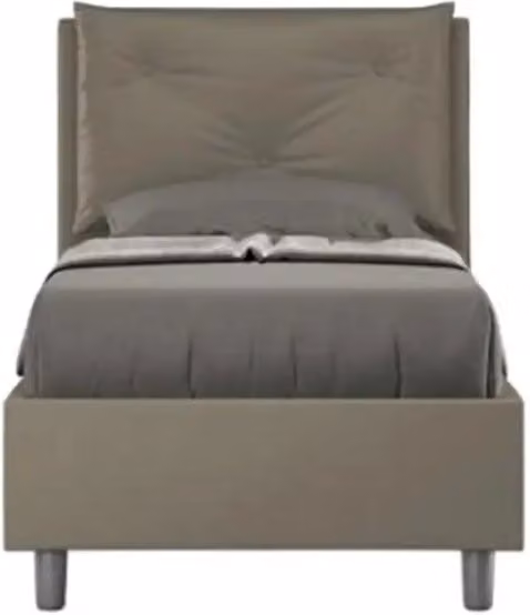 Letto singolo senza rete imbottito 80x190 similpelle cappuccino Appia