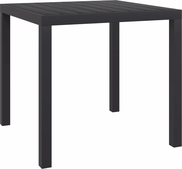 Maison Exclusive - Tavolo da giardino nero, 80x80x74 cm, in alluminio e WPC