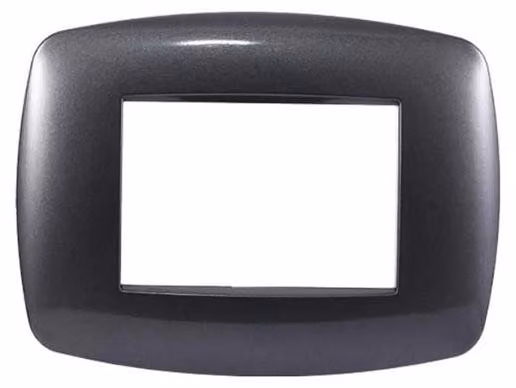 Ettroit placca compatibile Bticino Livinglight 3 moduli plastica slim colore acciaio scuro - LN87307