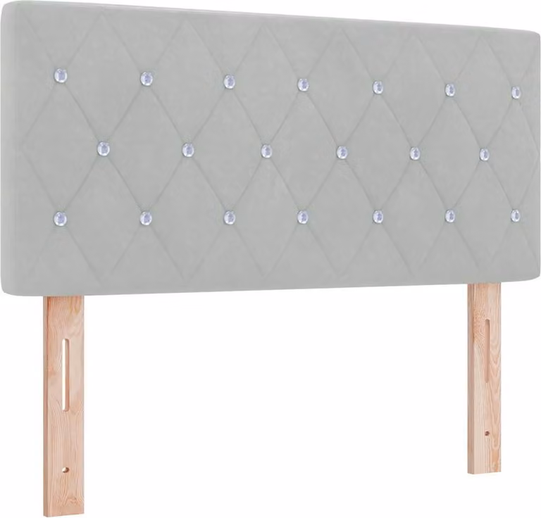 Testiera Grigio chiaro 100 cm Velluto