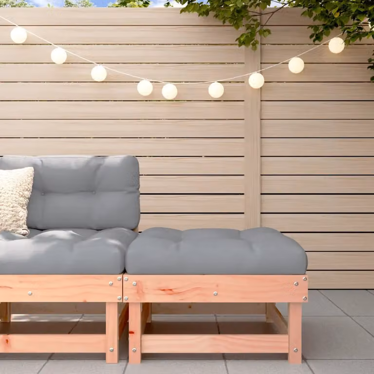 vidaXL Poggiapiedi da Giardino in Legno Massello di Douglas, Colore Marrone o Grigio, L/P/H: 61,0 x 60,5 x 30,0 cm
