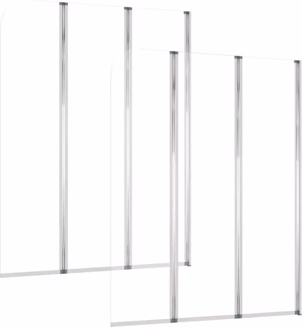 Cabine da Bagno 2 pz 104x130 cm in Vetro Temperato Trasparente CFW8876628