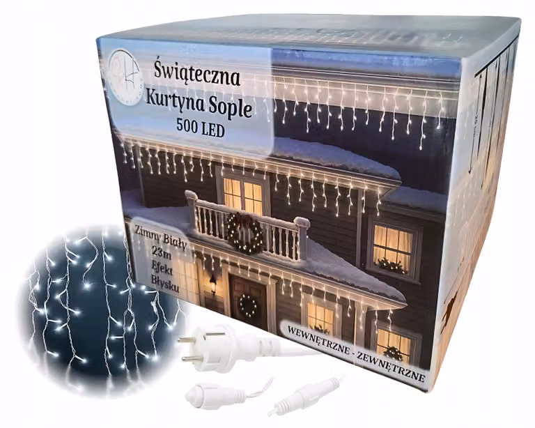 Ekspand | Cortina luminosa a LED - 23 m - 500 LED - Luci a ghiacciolo - Illuminazione da esterno