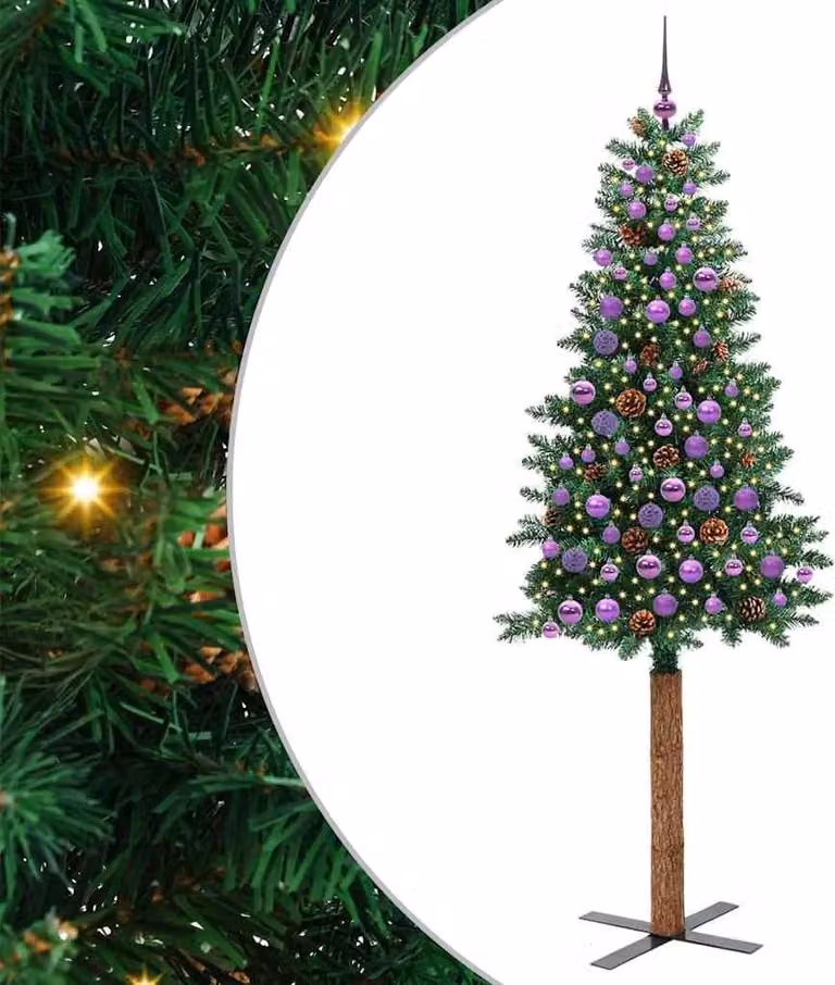 Albero di Natale snodato con 300 LED con supporto Verde 210 cm
