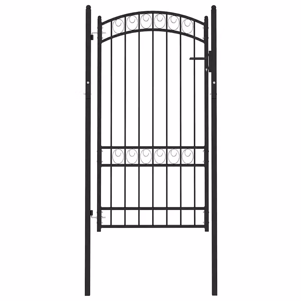 Cancello singolo a battente vidaXL in acciaio nero L: 100 cm, H: 123,5 cm – 2