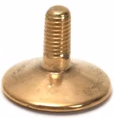 Piedino per mobili Ghidini in ottone lucido con vite filettata 40mm