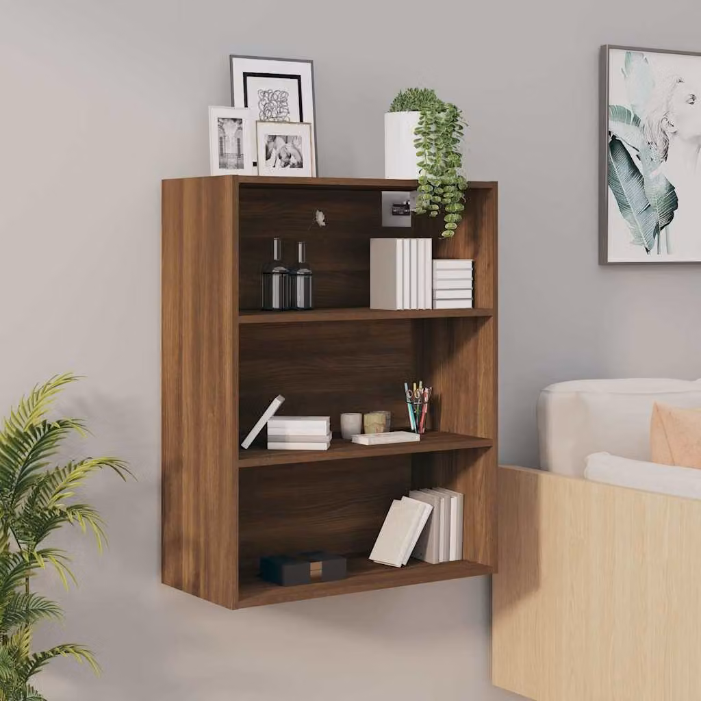Armadietto Pensile a Parete vidaXL in Rovere Marrone L: 69,5 cm, P: 32,5 cm, H: 90 cm