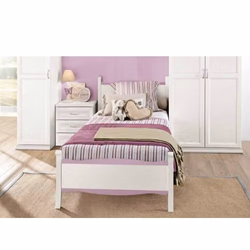 Letto singolo classico con testata con riporto colorato Colombini Casa - Anastasia