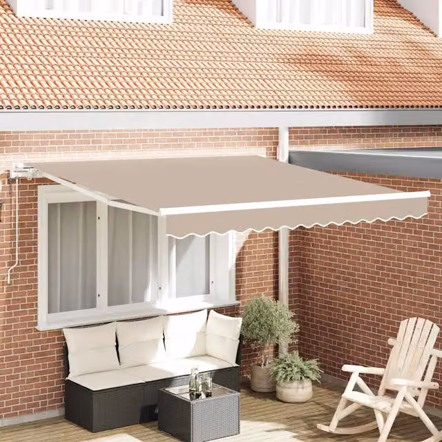 Tenda retrattile Beige 350 x 250 cm Tessuto e Alluminio 3330341