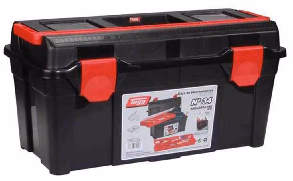 Valigia in plastica TAYG, modello n. 34 (580x285x290 mm), con portautensili, capacità fino a 120 kg. Codice prodotto: 4849