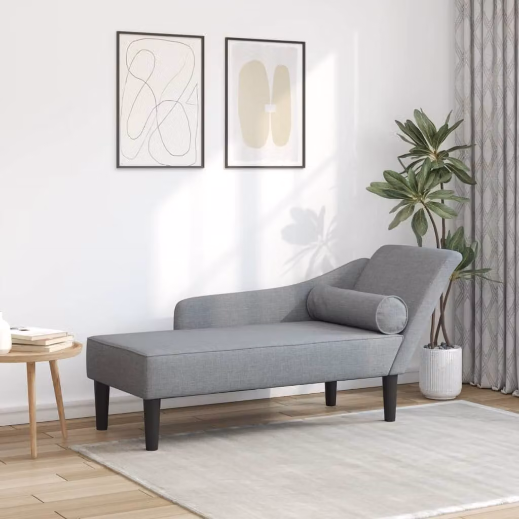 Maison Exclusive - Chaise longue con cuscini Tessuto grigio chiaro