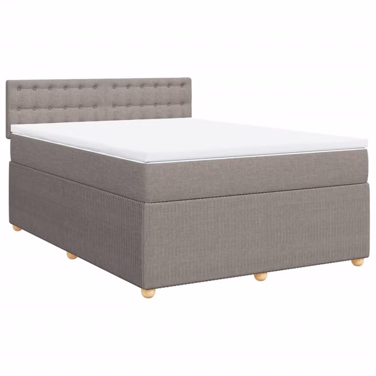 Giroletto a Molle con Materasso Tortora 140x190 cm in Tessuto
