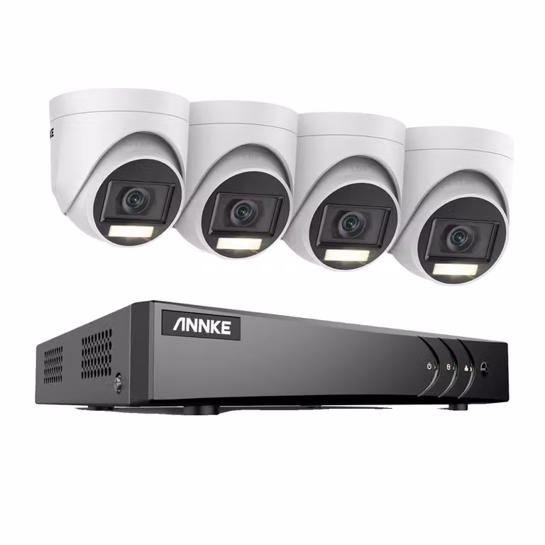 Sistema di videosorveglianza ANNKE, 5MP ad alta risoluzione, rilevamento avanzato del movimento, con 4 telecamere, 2T