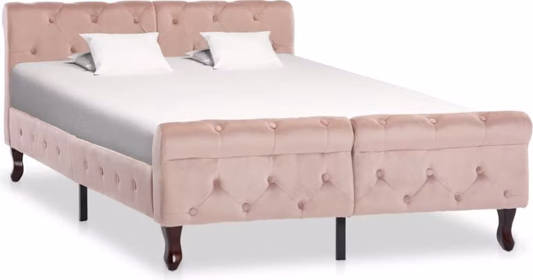 The Living Store Rete da letto in velluto rosa 120x200 cm
