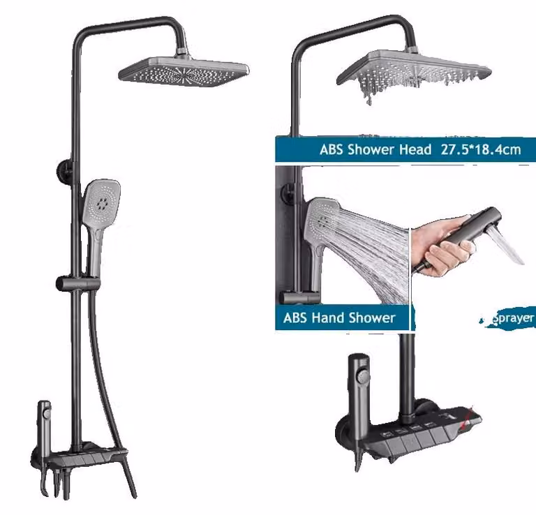 Sistema doccia, funzione doccia a pioggia, funzione doccetta, grigio - Nessun display