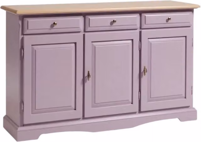 Madia credenza in legno laccato color lavanda Mobili 2G L: 156 cm, P: 42 cm, H: 85 cm