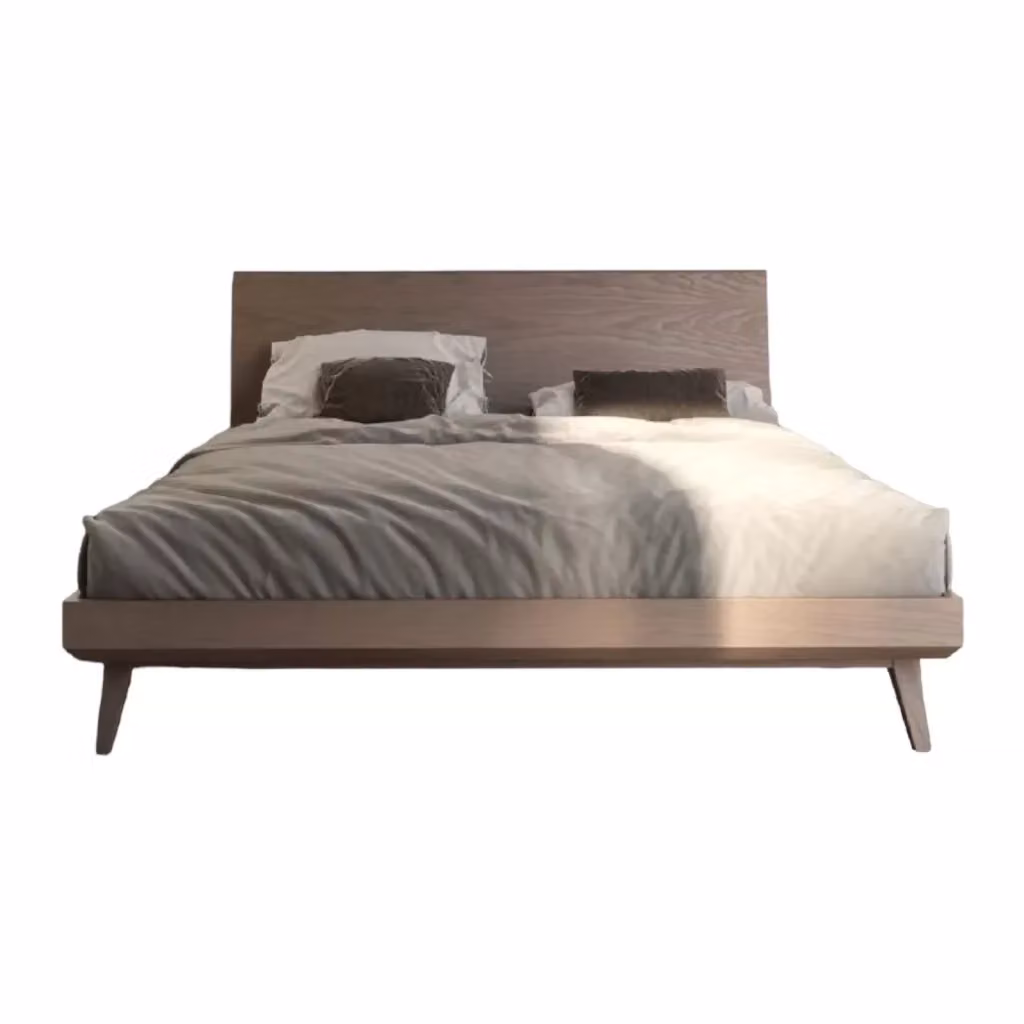 Letto matrimoniale moderno in legno di frassino color marrone Mobili 2G L: 170 cm, P: 211 cm, H: 99 cm – 2