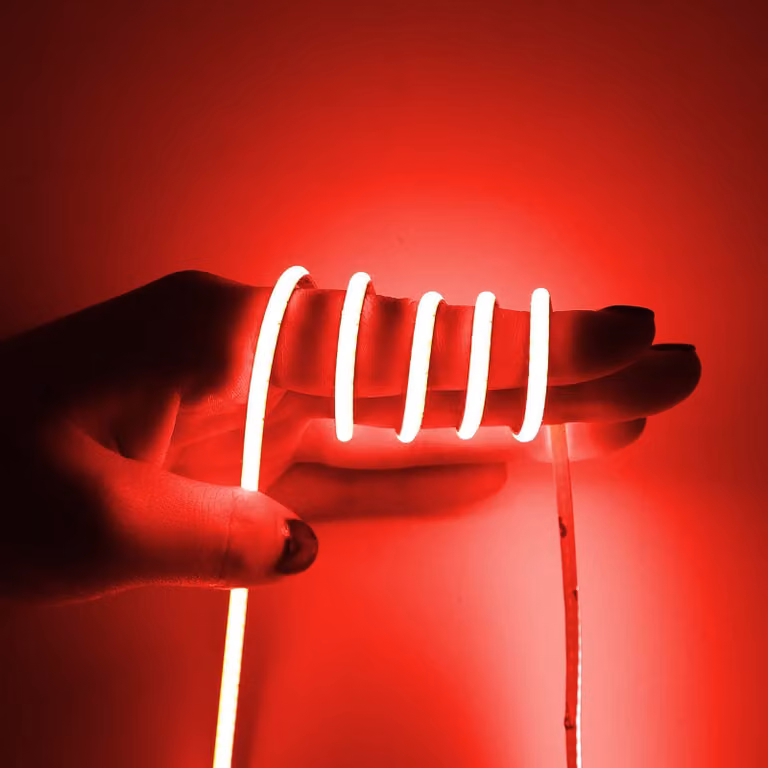 Striscia LED COB, 12 V, 5 metri, rossa, ideale per decorazioni da gioco e feste, spessore 3 mm, ultraleggera