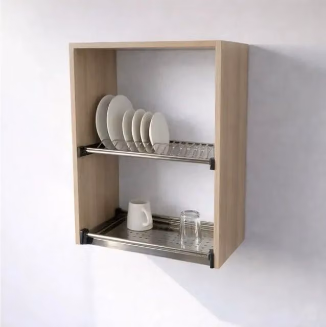 Calandrelli Pensile Scolapiatti Moderno in Rovere, H 72 cm x L 60 cm x P 33 cm