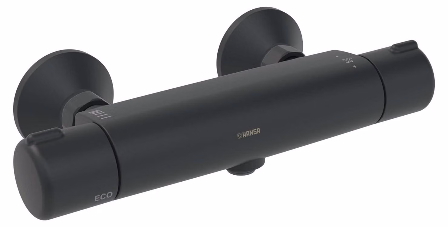 Termostato per miscelatore doccia, protezione antiscottatura, flusso ecologico di 11,4 l/min, finitura nero opaco