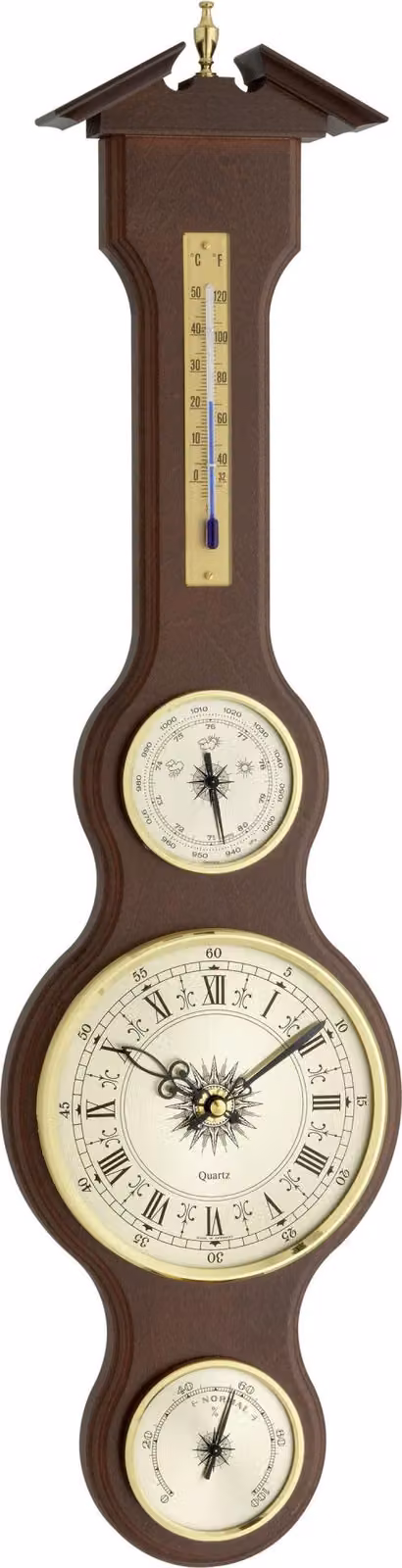 TFA - Stazione meteo analogica in legno massello - 45.3004.04 - Mogano