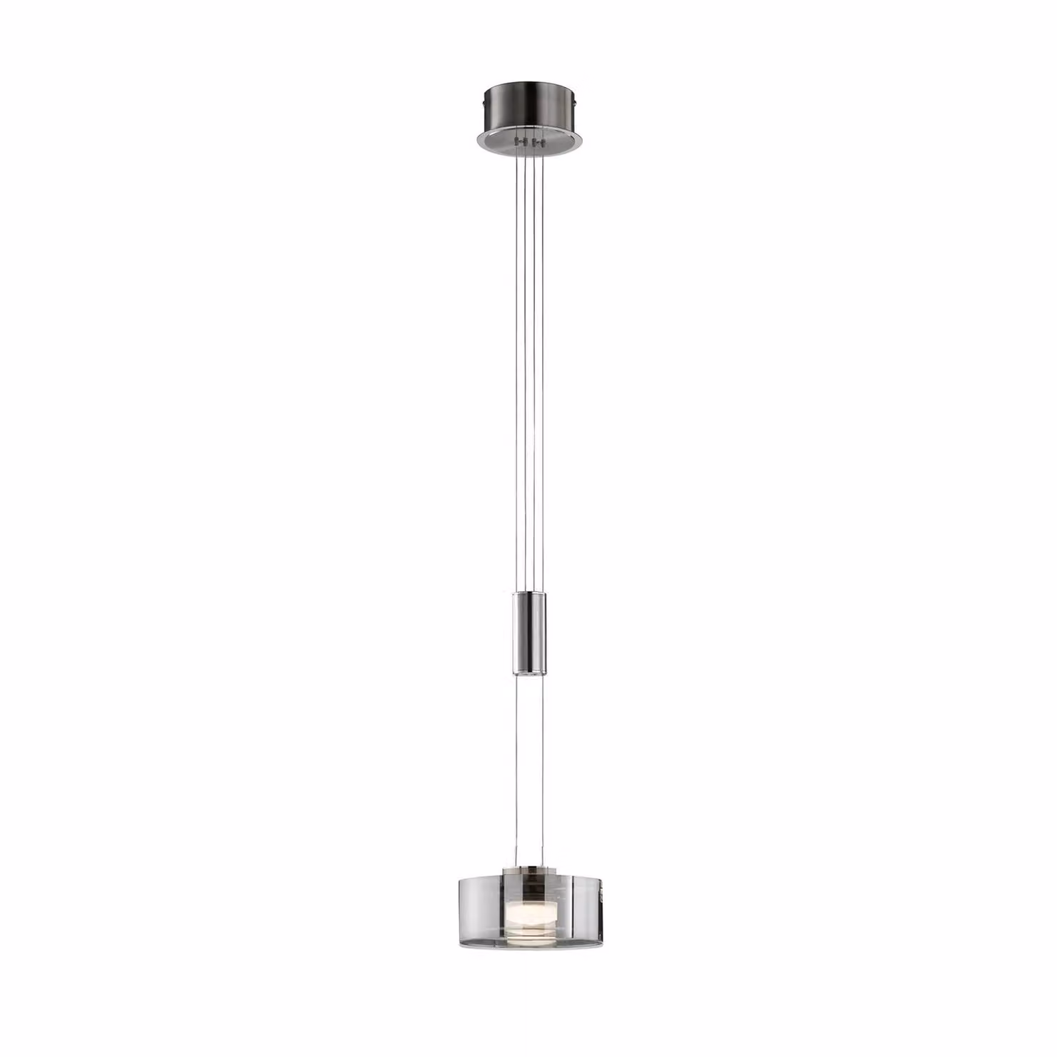 FISCHER & HONSEL Lampada a sospensione LAVIN, dimmerabile, Alluminio / Grigio / Zincato, Soggiorno / Sala da pranzo, Metallo, Moderno, Lampada a sospensione