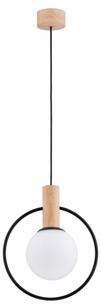 Lampada a sospensione LABO in legno chiaro, bianco e nero, 1xE14x10W, legno, dimensioni: 100x15x27,5 cm, IP20, Alfa