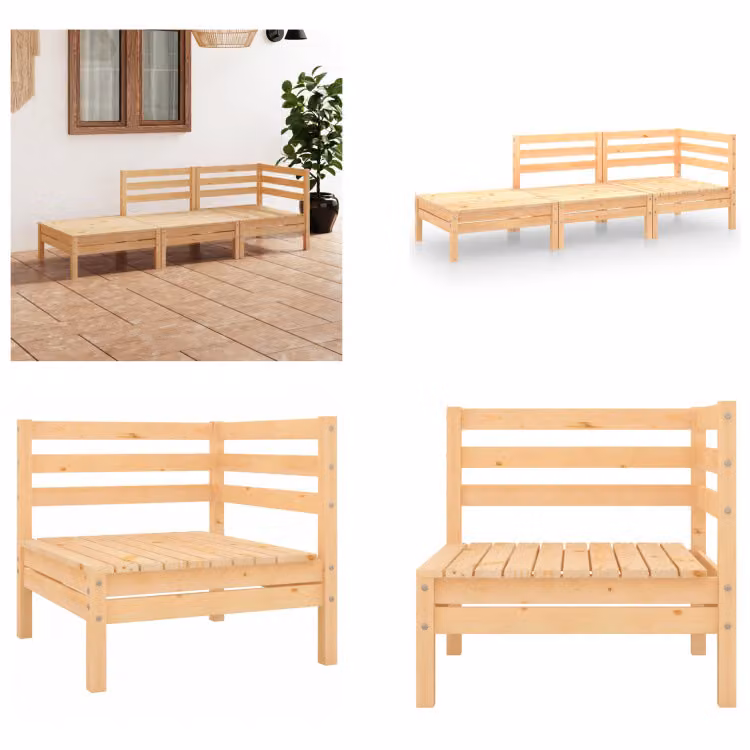 vidaXL 3 pz. Set da giardino in legno di pino massiccio - Set da giardino - Set da giardino - Set da salotto - Set da salotto