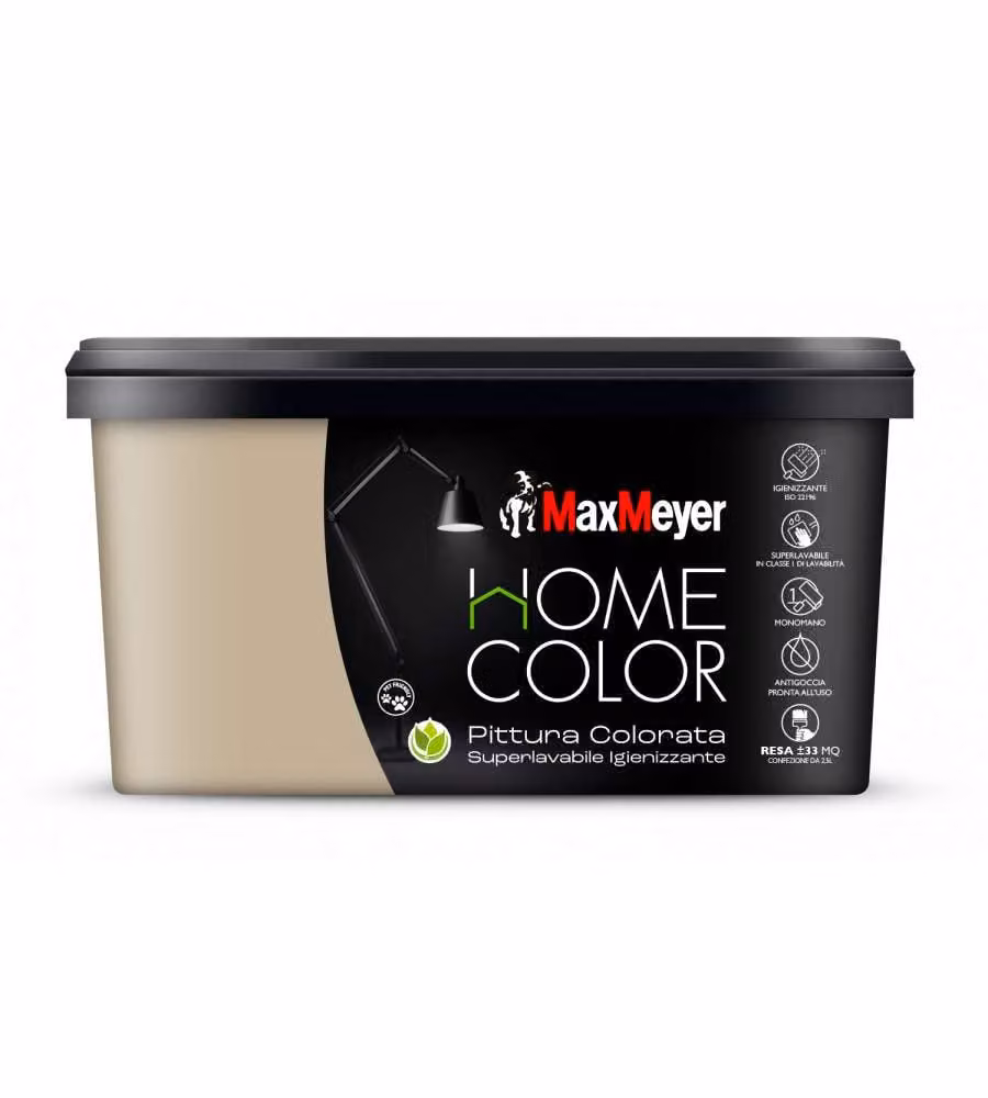 MaxMeyer Idropittura Superlavabile Dune 2,5L - Finitura Opaca e Igienizzante