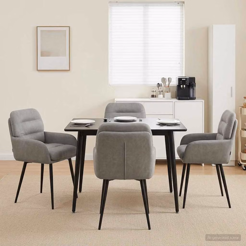 Set di 4 sedie da pranzo vidaXL in velluto grigio con design moderno per cucina e sala da pranzo L/P/H: 59 x 59,5 x 90 cm