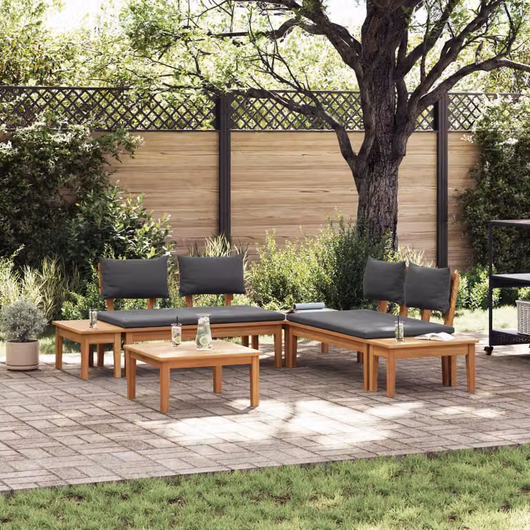 Maison Exclusive - Set di divani da giardino, 3 pezzi, color marrone e grigio