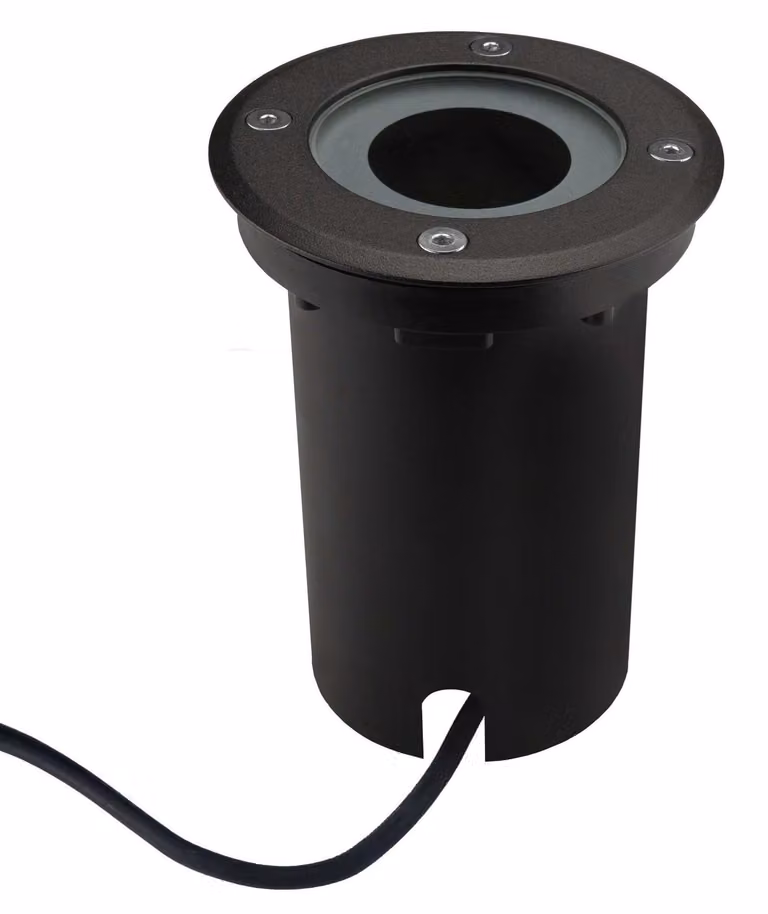 Lampada da esterno a LED, grado di protezione IP67, 3W, 230V, attacco GU10, forma circolare, colore nero