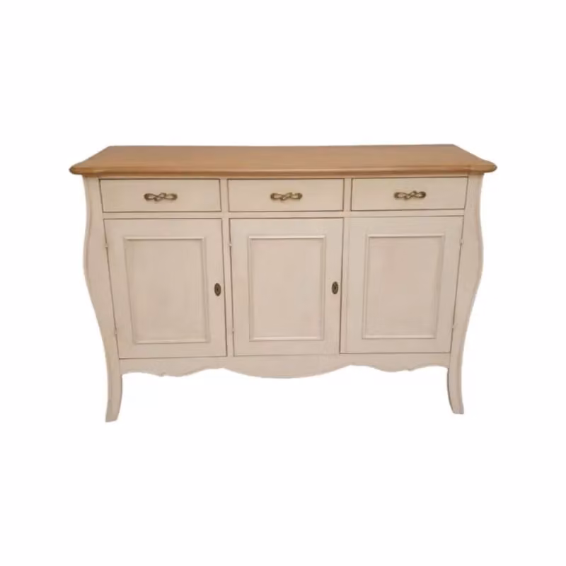 Madia credenza shabby chic in legno di pino bicolore bianco e marrone Mobili 2G L/P/H: 151 x 50 x 105 cm – 1