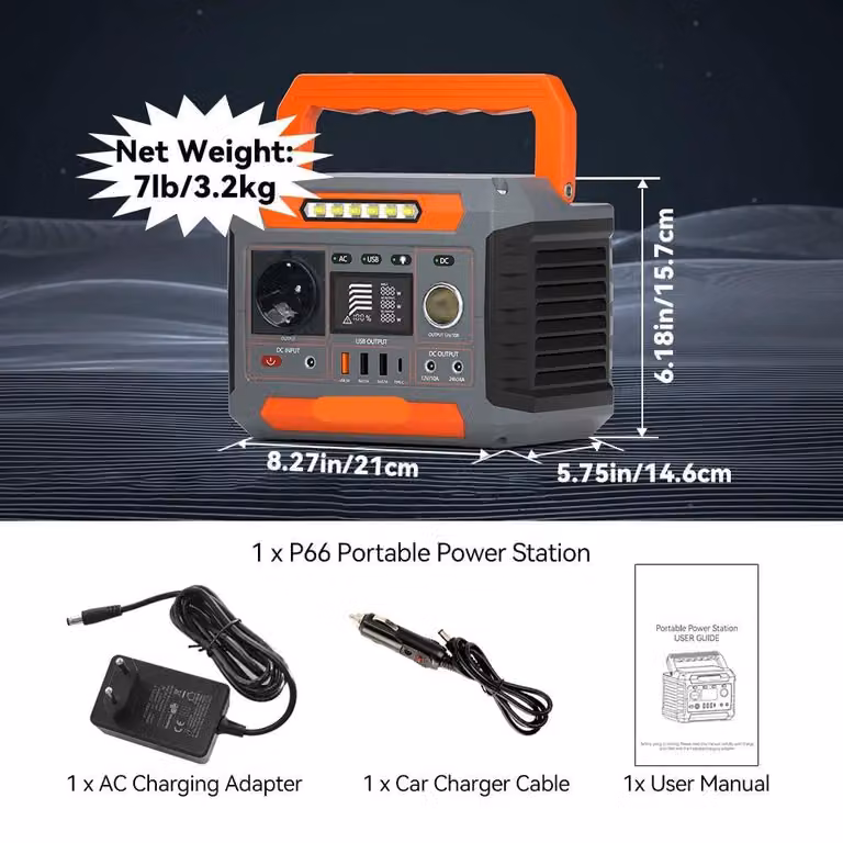 Centralina portatile – Alimentazione mobile – Power bank – Batteria di riserva – Capacità di 62.400 mAh